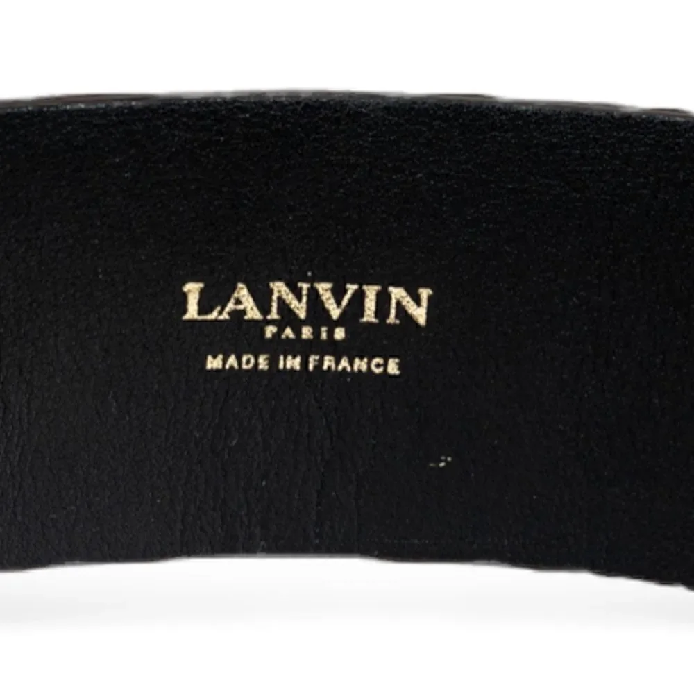 LANVIN Calf Hair Waist Belt with Antique Gold and Crystal Buckle |Size: Small|